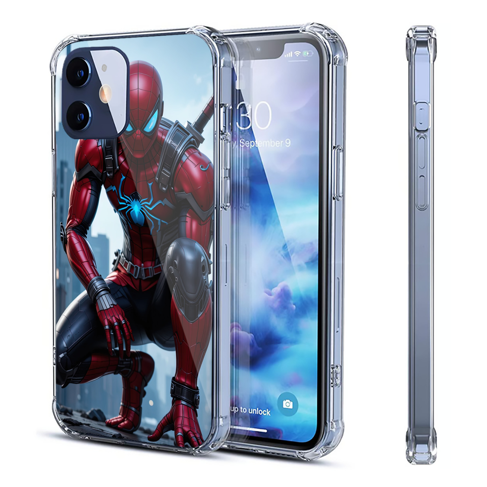 （画像用） Spider Man スパイダーマン 【iPhone 12シリーズ対応】透明スマホケース（クリアソフトケース）